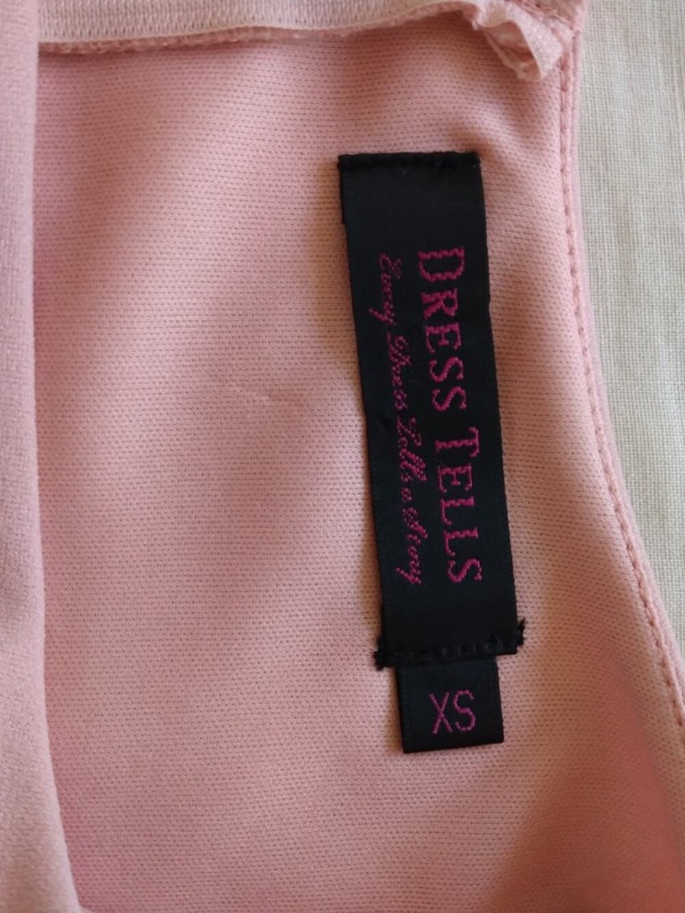 Blush pink fit and flare midi dress with tie - Picture 4 of 10